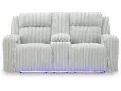 Mor Furniture Reclining Loveseats|Loveseats|Forest Lake 2 Power Console Loveseat In Alloy