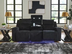 Mor Furniture Reclining Sofas|Sofas|Forest Lake 2 Power Sofa W/ Drop Down Table In Alloy