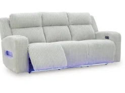 Mor Furniture Reclining Sofas|Sofas|Forest Lake 2 Power Sofa W/ Drop Down Table In Alloy
