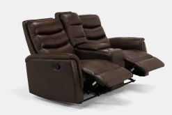 Mor Furniture Reclining Sofas|Loveseats|Forte Reclining Console Loveseat In Dark Brown