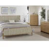 Mor Furniture Bedroom Sets|Furano Channel Upholstered Panel Bed, Dresser, Mirror & Nightstand In Ginger, Full