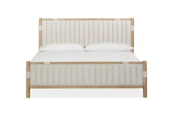 Mor Furniture Bedroom Sets|Furano Upholstered Bed, Dresser, Mirror & 1 Drawer Nightstand In Ginger, Full