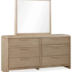Mor Furniture Bedroom Sets|Furano Upholstered Bed, Dresser, Mirror & 1 Drawer Nightstand In Ginger, Full