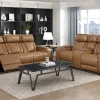 Mor Furniture Living Room Sets|Gallington 2 Power Sofa & Console Loveseat In Brown