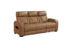 Mor Furniture Living Room Sets|Gallington 2 Power Sofa & Console Loveseat In Brown