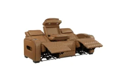 Mor Furniture Living Room Sets|Gallington 2 Power Sofa & Console Loveseat In Brown