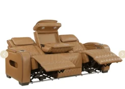 Mor Furniture Living Room Sets|Gallington 2 Power Sofa & Console Loveseat In Brown