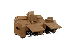 Mor Furniture Living Room Sets|Gallington 2 Power Sofa & Console Loveseat In Brown