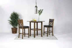 Mor Furniture Round Dining Sets|Counter Height Dining Sets|Gia Counter Height Extendable Round Dining Table & 2 Stools In Gray