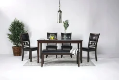 Mor Furniture Seating For 6|Dining Room Sets|Gia Dining Table, 4 Chairs & Bench In Light Brown