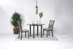 Mor Furniture Seating For 2|Round Dining Sets|Gia Extendable Round Dining Table & 2 Chairs In Dark Brown