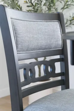 Mor Furniture Seating For 4|Round Dining Sets|Gia Round Counter Height Dining Table & 4 Stools In Gray