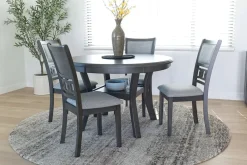 Mor Furniture Seating For 4|Round Dining Sets|Gia Round Dining Table & 4 Chairs In Dark Brown