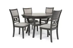 Mor Furniture Seating For 4|Round Dining Sets|Gia Round Dining Table & 4 Chairs In Dark Brown