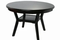 Mor Furniture Seating For 4|Round Dining Sets|Gia Round Dining Table & 4 Chairs In Dark Brown
