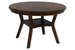 Mor Furniture Seating For 4|Round Dining Sets|Gia Round Dining Table & 4 Chairs In Dark Brown