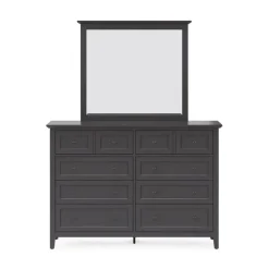 Mor Furniture Bedroom Sets|Grace Panel Bed, Dresser, Mirror & Nightstand In Snowfall, Full