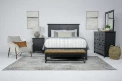 Mor Furniture Bedroom Sets|Grace Panel Bed, Dresser, Mirror & Nightstand In Snowfall, Full