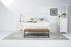Mor Furniture Bedroom Sets|Grace Panel Bed, Dresser, Mirror & Nightstand In Snowfall, Full