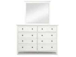Mor Furniture Bedroom Sets|Grace Panel Bed, Dresser, Mirror & Nightstand In Snowfall, Full