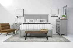 Mor Furniture Bedroom Sets|Grace Storage Bed, Dresser, Mirror & Nightstand In Snowfall, Full