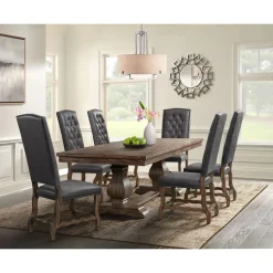 Mor Furniture Seating For 6|Dining Room Sets|Gramercy Dining Table & 6 Tall Back Chairs In Walnut
