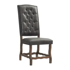 Mor Furniture Dining Chairs|Gramercy Tufted Tall Back Side Chair In Walnut, Set Of 2