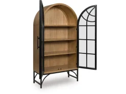 Mor Furniture Tv Stands|Gwenwhich Glass Door Chest In Natural Brown/Black
