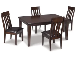 Mor Furniture Seating For 4|Dining Room Sets|Haddigan Extendable Dining Table & 4 Chairs In Dark Brown