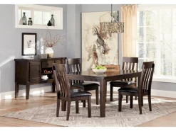 Mor Furniture Seating For 4|Dining Room Sets|Haddigan Extendable Dining Table & 4 Chairs In Dark Brown