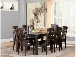 Mor Furniture Seating For 8|Dining Room Sets|Haddigan Extendable Dining Table & 8 Chairs In Dark Brown