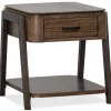 Mor Furniture Sofa & End Tables|Hallie Rectangle End Table In Milk Chocolate/Dark Chocolate