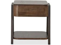 Mor Furniture Sofa & End Tables|Hallie Rectangle End Table In Milk Chocolate/Dark Chocolate