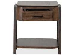 Mor Furniture Sofa & End Tables|Hallie Rectangle End Table In Milk Chocolate/Dark Chocolate