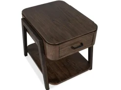 Mor Furniture Sofa & End Tables|Hallie Rectangle End Table In Milk Chocolate/Dark Chocolate