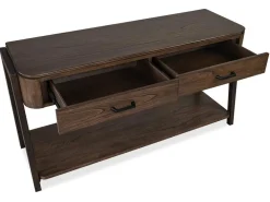 Mor Furniture Sofa & End Tables|Hallie Sofa Table In Milk Chocolate/Dark Chocolate