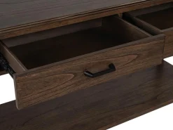 Mor Furniture Sofa & End Tables|Hallie Sofa Table In Milk Chocolate/Dark Chocolate