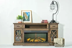 Mor Furniture Tv Stands|Fireplace Tv Stands|Harbor Console W/ Fireplace Insert In Brown, 70 Inch Brown Har