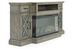 Mor Furniture Tv Stands|Fireplace Tv Stands|Harbor Console W/ Fireplace Insert In Brown, 70 Inch Brown Har