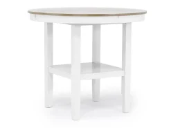Mor Furniture Seating For 4|Round Dining Sets|Harlin Round Counter Height Dining Table & 4 Stools In White/Brown