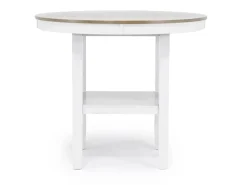 Mor Furniture Seating For 4|Round Dining Sets|Harlin Round Counter Height Dining Table & 4 Stools In White/Brown