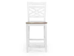 Mor Furniture Seating For 4|Round Dining Sets|Harlin Round Counter Height Dining Table & 4 Stools In White/Brown