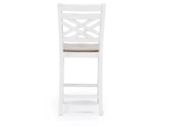 Mor Furniture Seating For 4|Round Dining Sets|Harlin Round Counter Height Dining Table & 4 Stools In White/Brown