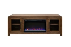 Mor Furniture Fireplace Tv Stands|Fireplaces|Haven Fireplace Console In Brown, 81 Inch