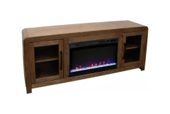 Mor Furniture Fireplace Tv Stands|Fireplaces|Haven Fireplace Console In Brown, 81 Inch