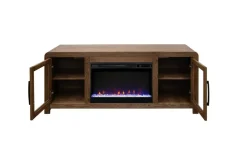 Mor Furniture Fireplace Tv Stands|Fireplaces|Haven Fireplace Console In Brown, 81 Inch