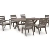 Mor Furniture Outdoor Dining Sets|Hillside Barn Outdoor Dining Table, 4 Side Chairs & 2 Arm Chairs In Gray/Brown