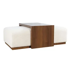 Mor Furniture Coffee Tables|Hudson Cockatil Ottoman W/ Table In White