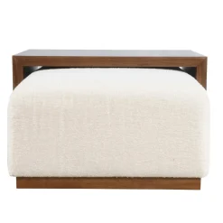 Mor Furniture Coffee Tables|Hudson Cockatil Ottoman W/ Table In White
