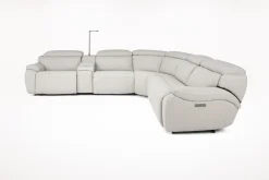Mor Furniture Reclining Sectionals|Sectionals|Imperial 6 Piece 2 Power Sectional In Blanca Light Gray Leather